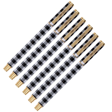 Pukka Pads Metal Gel Pen, Buffalo Check, 6PK 9186-CD